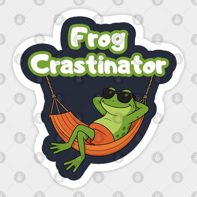 Funny Frog-crastinator Sticker by Stylecombinator